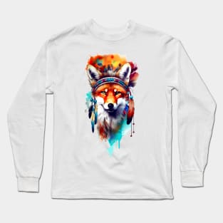 Watercolor fox, national Long Sleeve T-Shirt